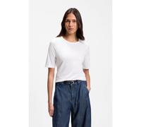 BOSS T-shirt Slim en coton, modal et soie - Style Evyta, 50561508 Blanc S
