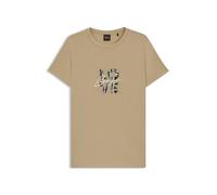 BOSS T-shirt Slim en jersey de coton avec logo artistique - Style C_Elogo_print19, 50551428 Beige XL