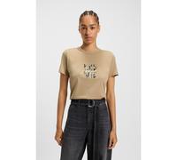 BOSS T-shirt Slim en jersey de coton avec logo artistique - Style C_Elogo_print19, 50551428 Beige XS