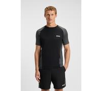 BOSS T-shirt Slim en jersey mesh avec empiècements contrastants - Style TS_TOC Matchball, 50549511 Noir / Gris M
