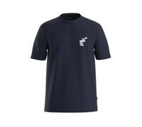 BOSS T-Shirt ' Te_Movement ' bleu marine / vert pastel / rose, Taille XL