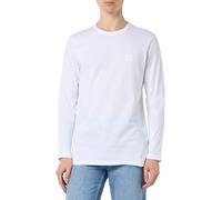 BOSS T-shirt à manches longues en coton avec patch logoté tissé - Style Tacks, 50512111 Blanc L