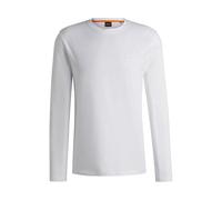 BOSS Hommes Tacks T-Shirt à Manches Longues en Coton avec Patch logoté tissé