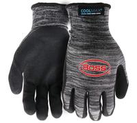 Boss Technologie Boss COOLMAX pour homme avec paume revêtue de nitrile sable, prise en main améliorée, confort extrême, résistant à l'usure, noir/gris, taille L (B31151-L)