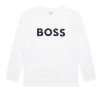 BOSS - Tee-Shirt Manches Longues Blanc 100% Coton 10ANS