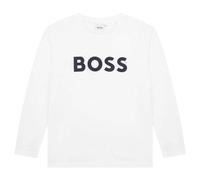 BOSS - Tee-Shirt Manches Longues Blanc 100% Coton 4ANS