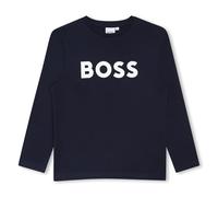 BOSS - Tee-Shirt Manches Longues Bleu 100% Coton 10ANS