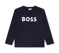BOSS - Tee-Shirt Manches Longues Bleu 100% Coton 6ANS