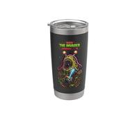Boss The Invader Jeu Arcade Retro Monster Design Gobelet isotherme en acier inoxydable double paroi