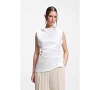BOSS Top asymétrique en coton mercerisé à col bénitier - Style Emiaka, 50558899 Blanc M