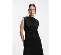 BOSS Top asymétrique en coton mercerisé à col bénitier - Style Emiaka, 50558899 Noir XS