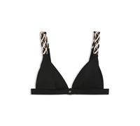 BOSS Top de bikini avec bretelles tressées à rayures emblématiques - Style TRIANGLE_BOSS BRAID, 50561291 Noir S
