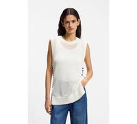 BOSS Top en coton avec structure en mesh - Style C_Favignon, 50559809 Blanc S