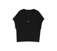 BOSS Top en crêpe à col V avec boucle à monogramme Double B - Style Double B_Top, 50557041 Noir XL