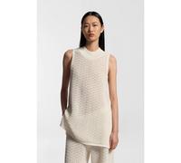 BOSS Top en maille de coton à structure micro-dentelle - Style Fauri, 50562673 Naturel L