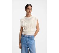 BOSS Top en maille de coton mélangé à la structure ajourée - Style C_Fiseo, 50565084 Naturel XS