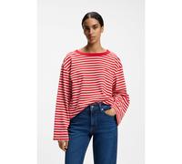 BOSS Top Relaxed en jersey de coton à rayures - Style C_Ewa_stripe, 50569012 Rayures rouges M