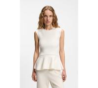 BOSS Top sans manches avec ourlet peplum - Style Fillo, 50557136 Blanc XXL