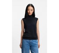 BOSS Top sans manches en laine mérinos à col montant - Style Fipini, 50544998 Bleu foncé XXL