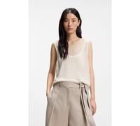 BOSS Top sans manches en lin et coton avec un modèle superposé - Style Firasolex, 50562965 Beige clair XXL