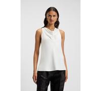 BOSS Top sans manches en satin à encolure drapée - Style BOUANA, 50546776 Blanc 38