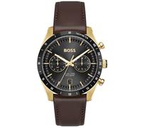 BOSS Montre Analogique Multifunction à Quartz pour Homme Collection TOURMASTER avec Bracelet en Cuir Marron - 1514285