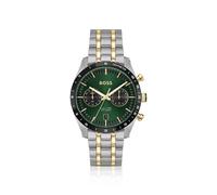BOSS TOURMASTER Montre avec cadran vert et bracelet deux tons - Style TOURMASTER, 58564947 Couleur argentée pcs.