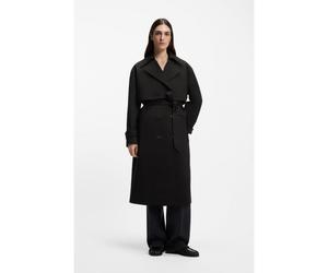 BOSS Trench adaptable en coton stretch convertible en robe - Style Chandra, 50558908 Noir 46