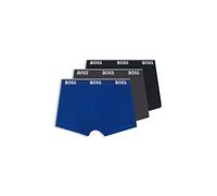 BOSS Lot de trois boxers courts en coton stretch avec logo à la taille - Style Trunk 3P Power, 50475274 Bleu / Gris XS