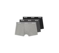 Boxer BOSS Power Logo noir gris foncé gris clair (3 unités) - L