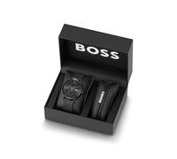BOSS Tyler Coffret cadeau avec montre à bracelet en maille et bracelet en cuir tressé - Style TYLER GIFTSET, 58565100 Noir pcs.