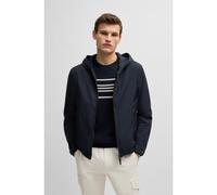 BOSS Veste à capuche en matière peau de pêche - Style L-Calfo, 50534114 Bleu foncé 54