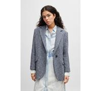 BOSS Veste à un bouton en tweed à effet denim - Style C_Jasoina1, 50519148 Bleu à motif 46