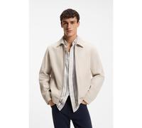 BOSS Veste blouson en cuir suédé doux - Style Josurf, 50556949 Gris chiné 58