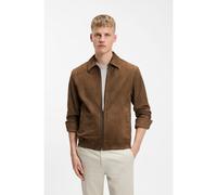BOSS Veste blouson en cuir suédé doux - Style Josurf, 50556949 Marron 58