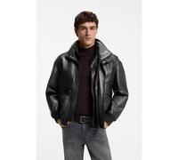 BOSS Veste bomber en cuir rembourrée avec poches à rabat - Style Jolights, 50566593 Noir 54