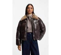 BOSS Veste bomber en similicuir avec col teddy - Style Pecool, 50567429 Marron 38