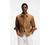 BOSS Veste boutonnée en daim avec intérieur à carreaux - Style C-Mandrian, 50563881 Brun chiné 58