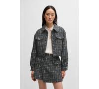 BOSS Veste courte en tweed à boutons logotés - Style C_Jandra, 50524470 Fantaisie 46