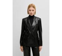 BOSS Veste croisée Regular en similicuir - Style Jaleto5, 50530903 Noir 44