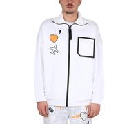 Boss - Veste de survêtement graphique à fermeture éclair intégrale - Homme - Sweatshirts et sweats à capuche - Blanc - Taille: XL