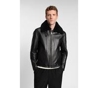 BOSS Veste en cuir avec col en peau retournée - Style H-Mupablo, 50540917 Noir 54