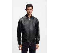BOSS Veste en cuir avec poche sur une manche - Style Jakri, 50552151 Noir 56