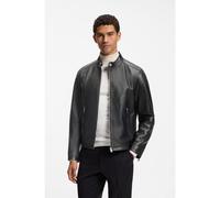 BOSS Veste en cuir grainé avec finitions à logo - Style H-Mansell5, 50564586 Noir 58