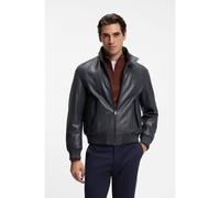 BOSS Veste en cuir matelassée à col montant - Style C-Marac, 50569852 Bleu foncé 48
