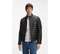 BOSS Veste en cuir nappa avec empiècements matelassés - Style Jonn2_IN, 50576057 Noir 58