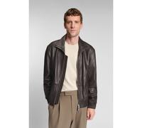 BOSS Veste en cuir nappa avec fermeture éclair à double curseur - Style C-Mander, 50547589 Marron foncé 56