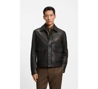 BOSS Veste en cuir nappa style aviateur - Style L-Mabor1, 50553930 Marron foncé 46