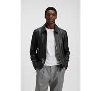 BOSS Veste en cuir Regular avec fermeture éclair - Style H-Mapson4, 50543214 Noir 52