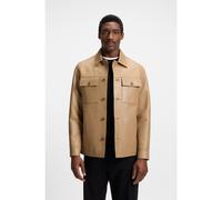 BOSS Veste en cuir style chemise avec poches à rabat - Style C-Malid, 50543222 Beige 48